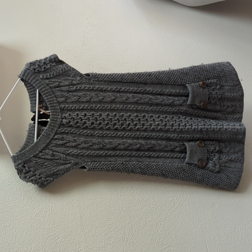 Free People Cable Knit Mini Dress with Bow